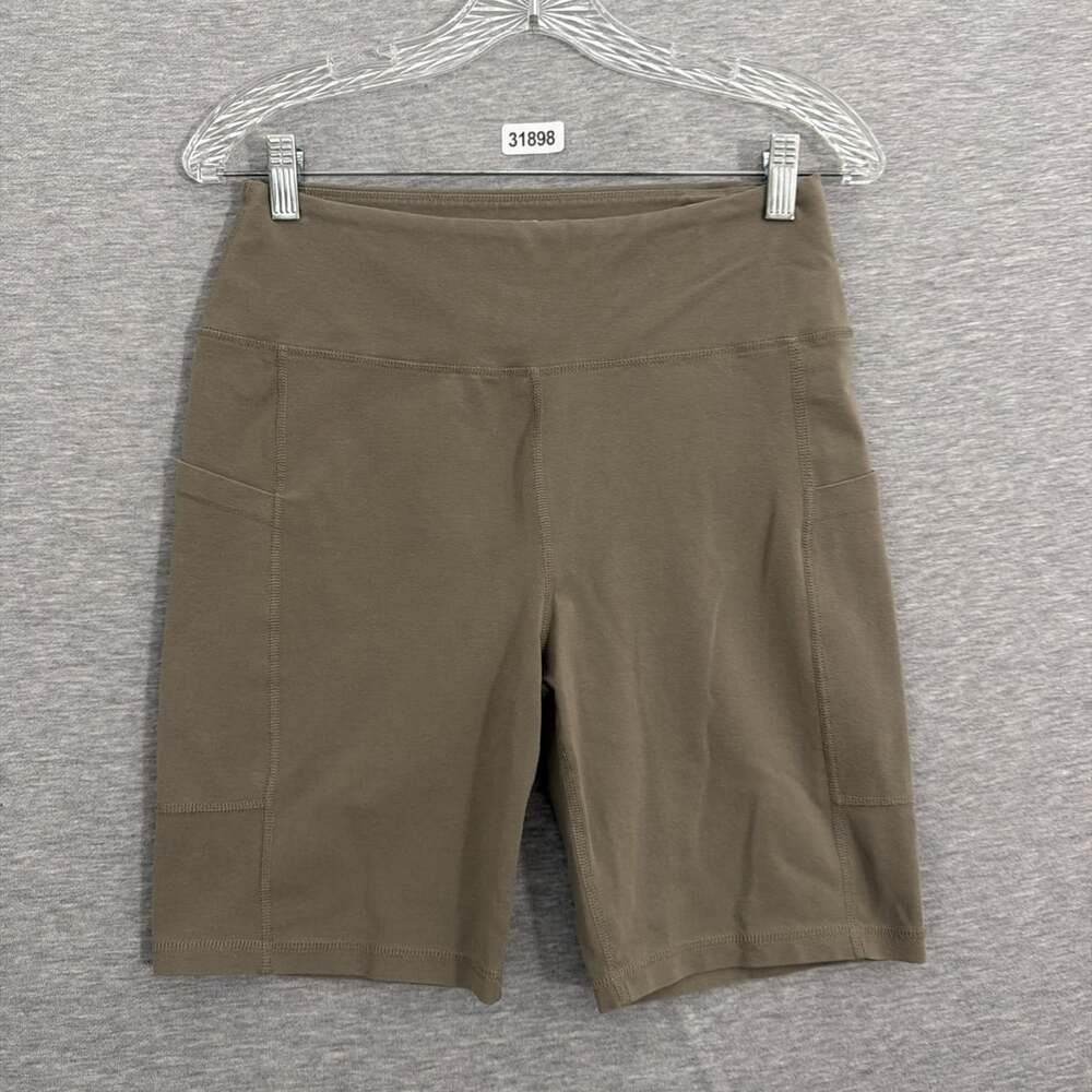 MATE the Label Womens XL Brown Organic Cotton Biker Shorts High Rise